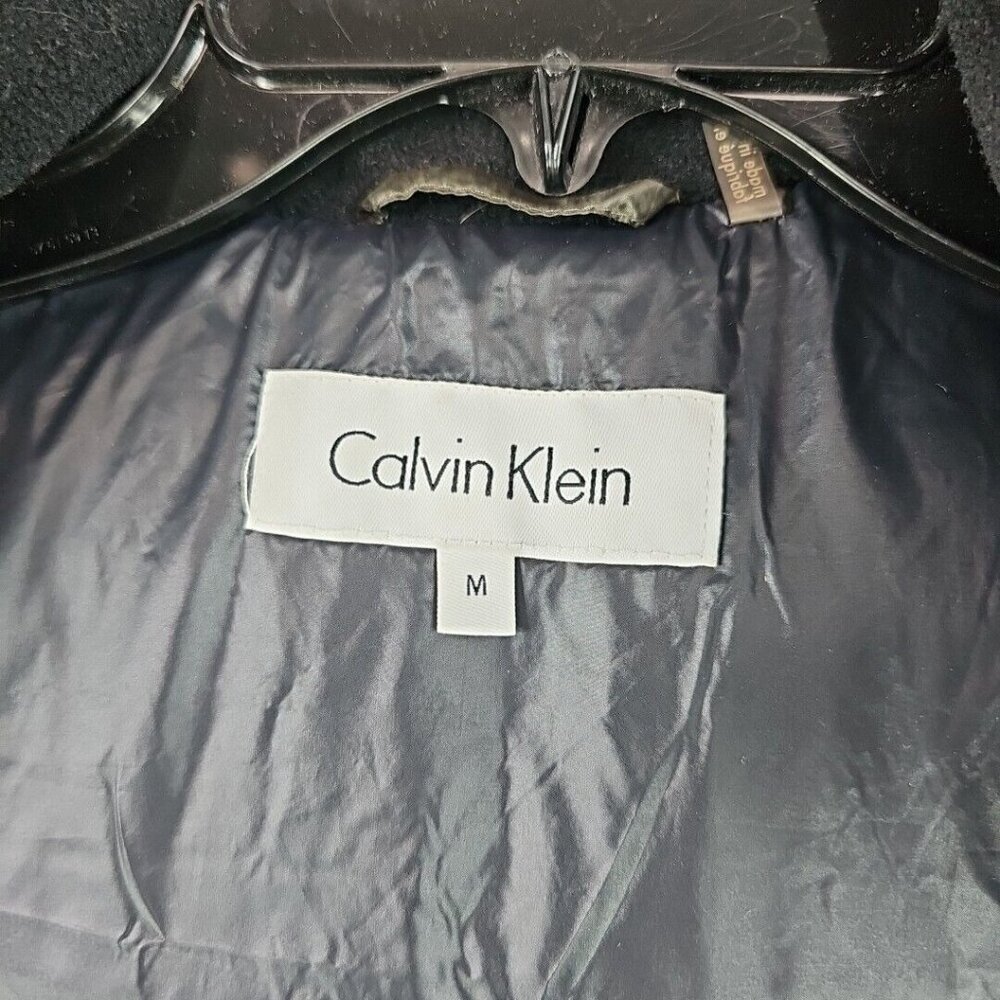 Calvin Klein Duck Down Puffer Jacket Womens Size M Brown Faux Fur Trim Hood - Picture 8 of 10